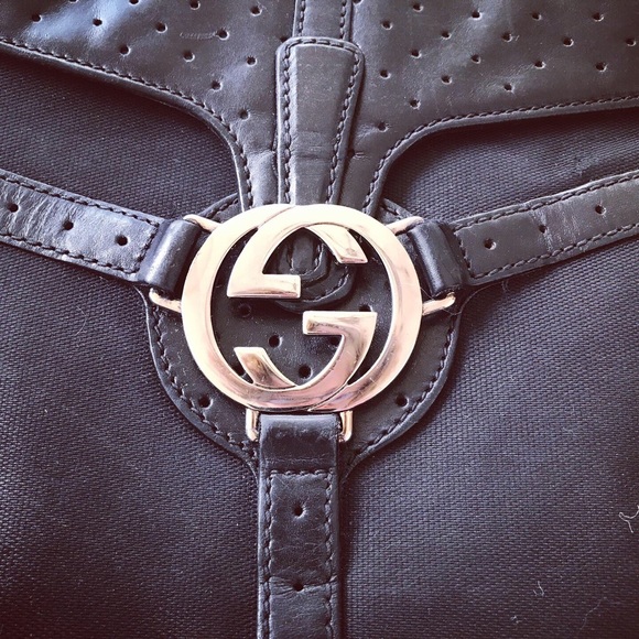 Vintage authentic Gucci double G leather bag GG - Picture 7 of 8